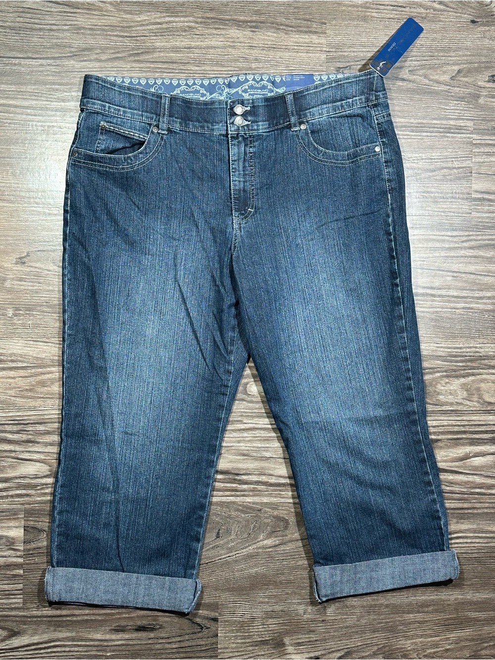 NWT BANDOLINO BOHEME Mykonos Wash Cuffed Cropped Jeans 16